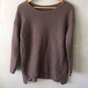well-loved oversized purple gray sweater
